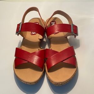 Korks by Kork-Ease Red Leather “Christy” sandal size 8